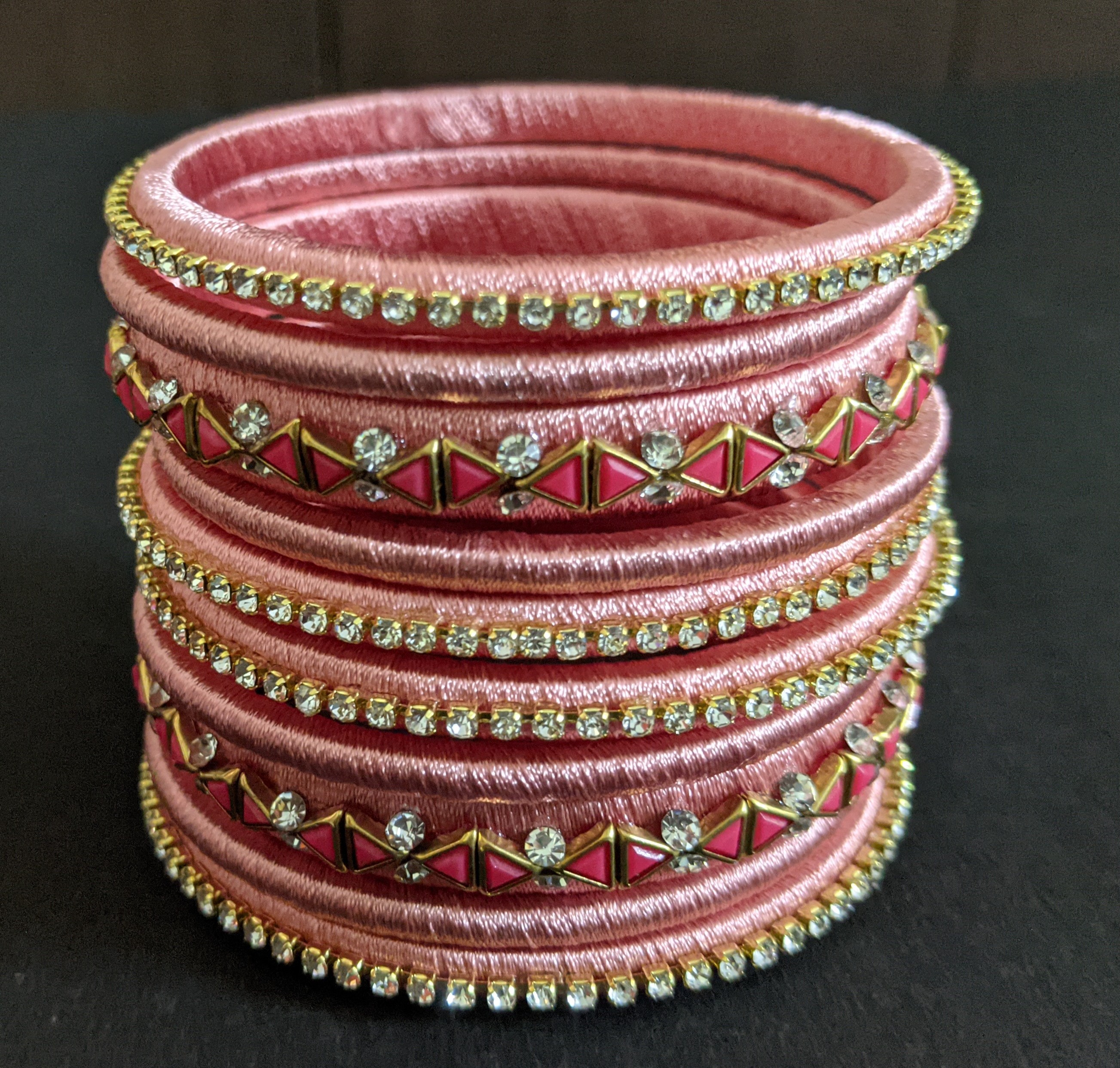 Peach Silk Thread Bangles